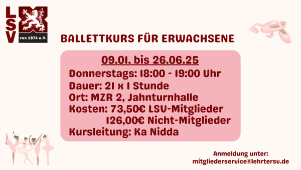 Ballettkurs für Erwachsene